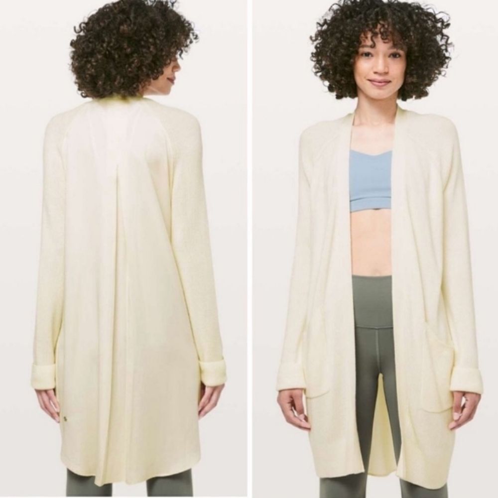 Lululemon Still At Ease Athletic Sporty Wrap Cardigan Ivory Size 2